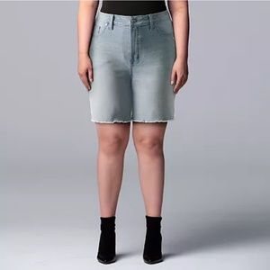 Simply Vera Vera Wang Kohls High Waisted 7’’ Denim Shorts Stretch New Plus 20W